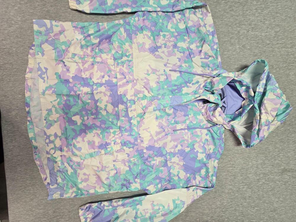 Lauren James Jacket Womens XL Multicolor Camo Hooded 1/2 Zip Pullover Anorak
